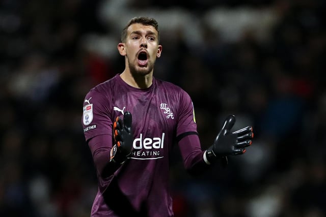 PRESTON, ENGLAND - OCTOBER 05: Alex Palmer of West Bromwich Albion reacts during the Sky Bet Championship between Preston North End and West Bromwich Albion at Deepdale on October 05, 2022 in Preston, England. (Photo by Lewis Storey/Getty Images)