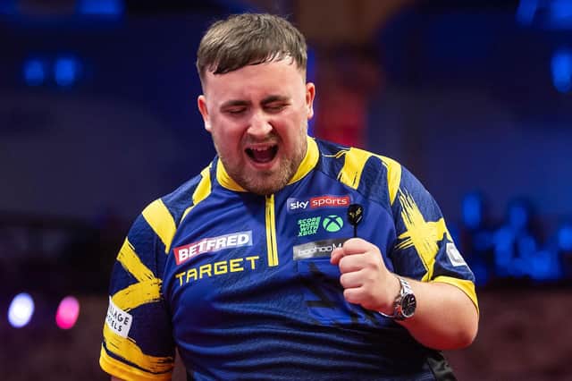 Luke Littler defeated Andrew Gilding in the Betfred World Matchplay last eight in Blackpool Photo: Taylor Lanning/PDC