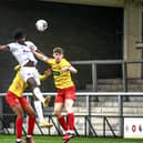 Mo Faal scored two of AFC Fylde's five goals against Banbury United   Picture: STEVE MCLELLAN