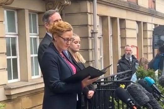 Detective Chief Superintendent Pauline Stables reads out a statement after the inquest