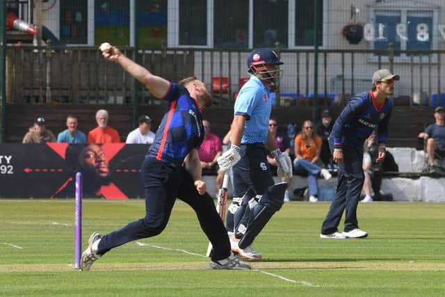 It was a tough day for the bowlers of both sides when Lancashire faced Northamptonshire at Blackpool