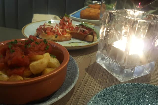 Our tapas just about fitted on the table!