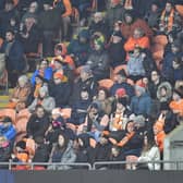 Seasiders supporters braved the cold for the game against Barnsley.