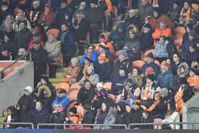 Seasiders supporters braved the cold for the game against Barnsley.