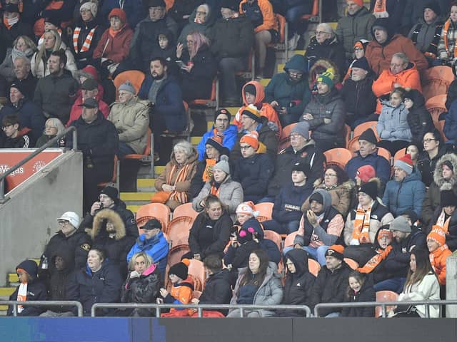 Seasiders supporters braved the cold for the game against Barnsley.