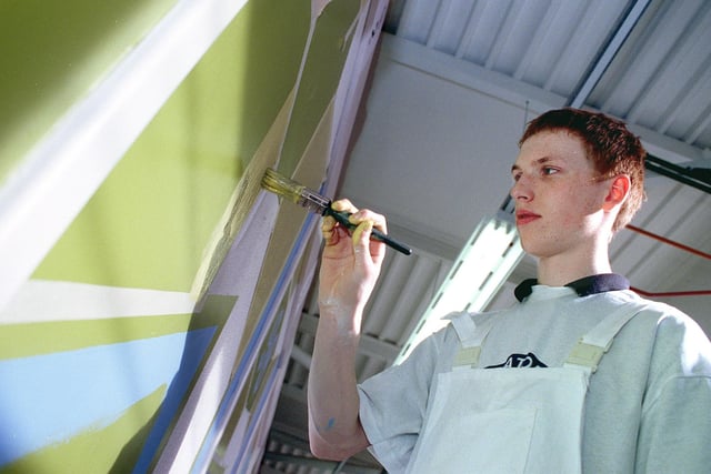 The Northern regional final of the 1998 Crown Trade Young Decorator of the Year took place at Blackpool and Fylde College's Bispham campus, with three local students taking part. Picture shows Peter Geary