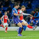 Dan Butterworth has a shot on the Wycombe goal at Adams Park  Picture: SAM FIELDING/PRIME MEDIA IMAGES