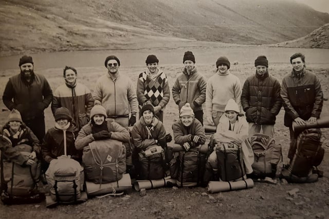 Pupils from Montgomery are pictured here in 1986 on a school trip to Jostedalen in Norway ready to climb Norway's highest mountain, 8,000ft Galdhoppigen