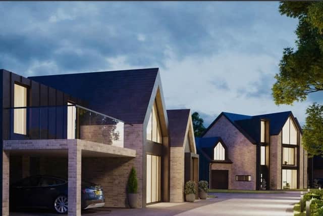 Artist's impression of houses proposed for land at Bridge House Road - images by Ashley Thomas Architecture.