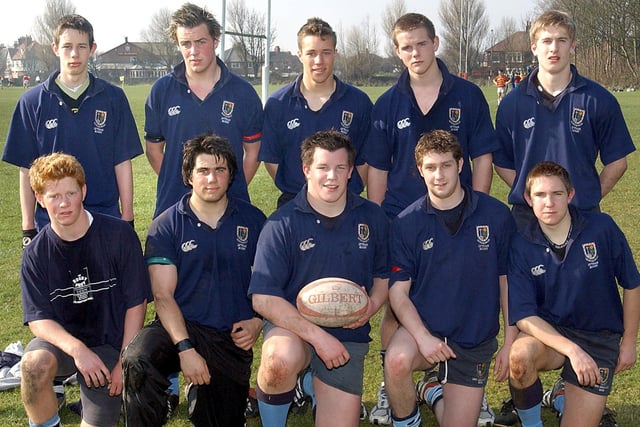 National Schools' Rugby Sevens Tournament at Fylde RUFC.  King Edward VII and Queen Mary School, Lytham. Back (from left): Sean Whiteside, Phil Gamble, James Donaldson, Tom Robinson, Ben Hall. Front (from left): Jack Kelliher, Harry Gregory, Tom Lavelle (captain), Mark Harrison and Chris Fox