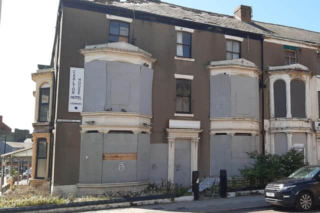 Boarded up properties on Abingdon Street