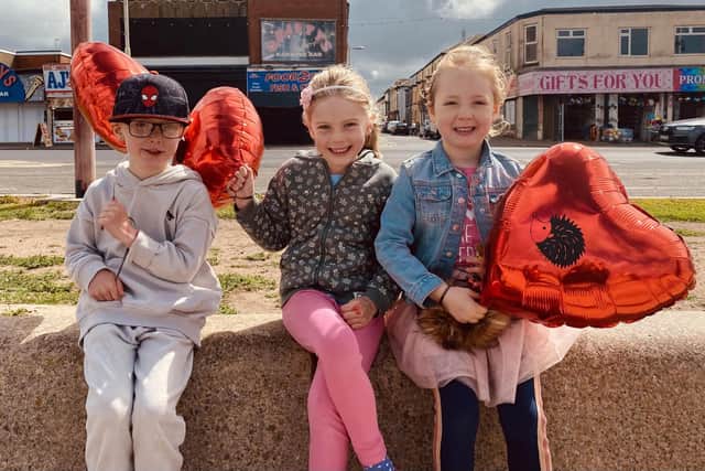 Jenson Porter, Beatrix Murray and Hannah Knock, all aged five, completed the sponsored walk for Hedgehog Rescue Blackpool