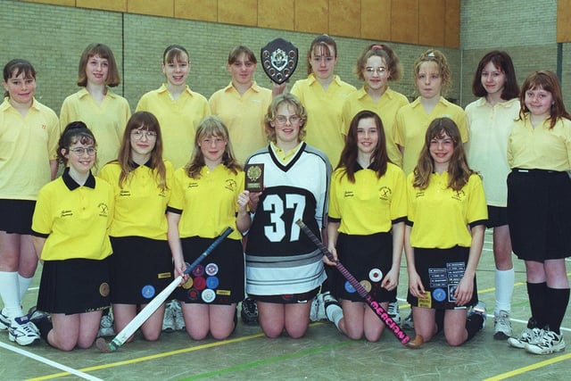 Greenlands High School, Blackpool,  year nine (winners of Blackpool under 14 Hockey League) and year eight (winners  of under 13 league) - hockey teams . Back, from left, Jessica Jones, Charlene Hassell, Katie Grice, Claire Southern, Kimberley Lancaster,  Jay Hickson, Michelle Taylor, Kathryn Wren and Katrina Hassell. Kneeling, from left, Lisa Ainsworth, Kelly French, Alex Hindley, Claire Turner, Heidi Cliff and Catherine Salthouse