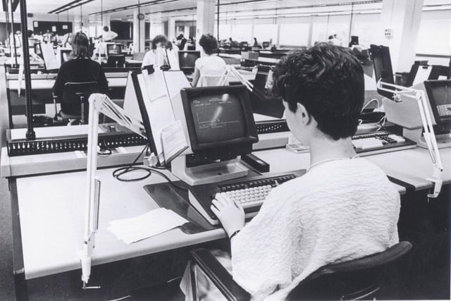 At work at the National Savings in Blackpool, 1980. It was a large and popular employer back in the day