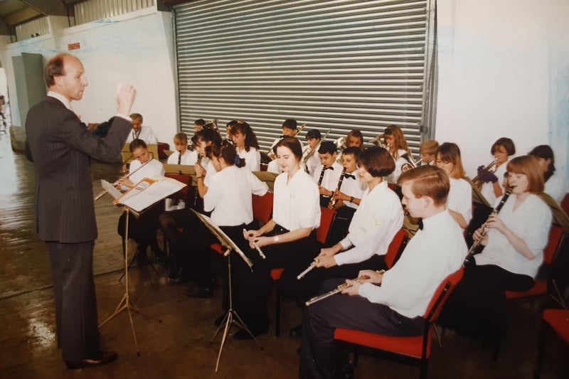 Fleetwood High School orchestra 1994 with conductor Keith Brooks