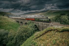 Full steam ahead ... the Northern Belle thunders over the Settle-Carlisle line
