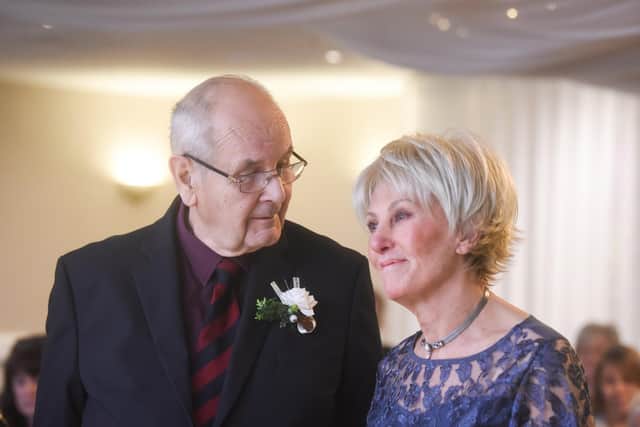 The wedding of Ann Stott and Harry Copnall at the Glendower Hotel in St Annes after a 60-year friendship.