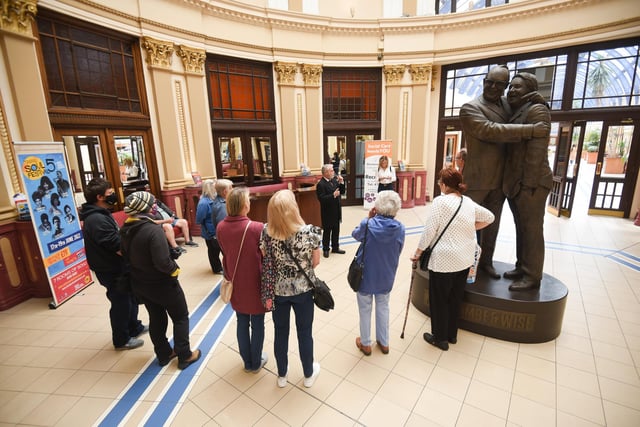 The statue of Morecambe and Wise in the foyer