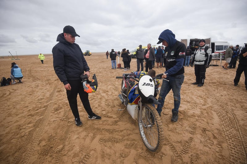 The Fylde ACU British Sand Masters meeting at St Annes beach organised by the Cheshire Grasstrack Club