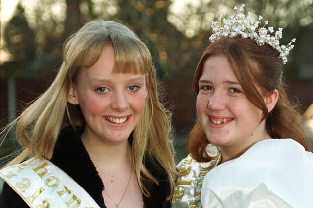 Calling all queens - Thornton Cleveleys 100th Gala Queen Leanne Mellor (14) is presented with a sash from 1997 queen Lindsay Barnes, 25 years ago. The Gala marks its 125th anniversary next year.