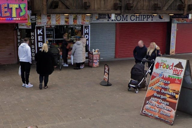 Beach Food Hut, a takeaway at Kiosk 3a Coral Island 1-23 Promenade, Blackpool; given a two-star rating on May 11