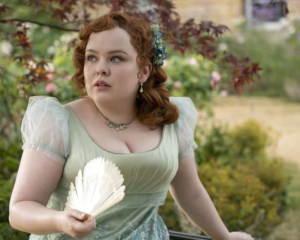 A handout photo by Netlflix of Nicola Coughlan in Bridgerton. Picture: Laurence Cendrowicz/Netflix