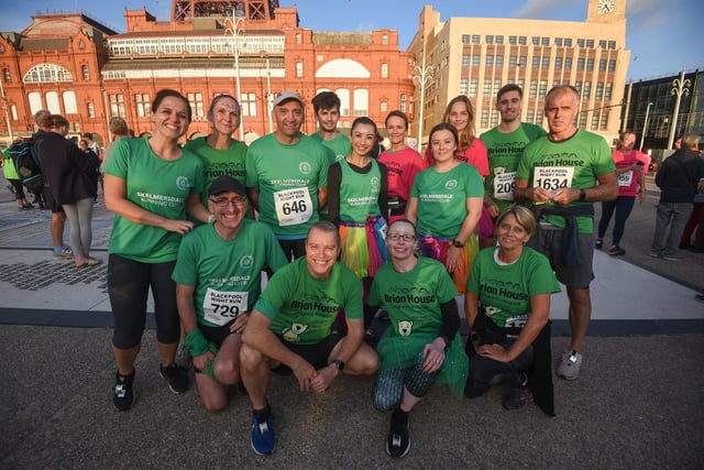 These runners from  Skelmersdale Running Club were among those who travelled to take part in Blackpool Night Run for Brian House.