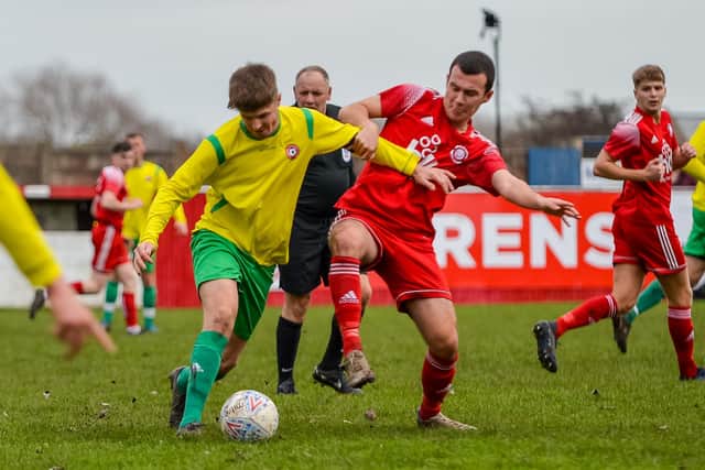 Derby action between Poulton and Blackpool Wren Rovers   Picture: ADAM GEE PHOTOGRAPHY