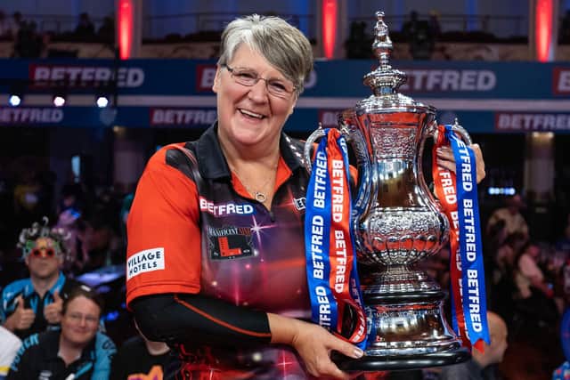 Lisa Ashton clinched her maiden Betfred Women’s World Matchplay title at Blackpool’s Winter Gardens Photo: Taylor Lanning/PDC