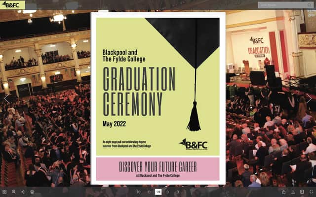 Page turning online eMag celebrating graduation success at Blackpool and Fylde College