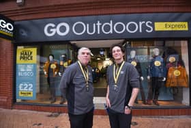 Pictured outside the Blackpool store are staff members Steve and Luke.