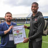 Ekpiteta was presented with his award by Blackpool FC writer Matt Scrafton