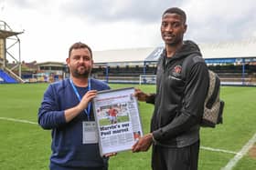 Ekpiteta was presented with his award by Blackpool FC writer Matt Scrafton