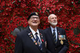 War veterans David John Dade (Left) and Ken Sprowles at the launch of the Royal British Legion's Poppy Appeal in central London (photo: Getty Images)