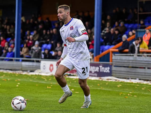 AFC Fylde's Tyler Roberts was sent off at Braintree Town Picture: AFC Fylde