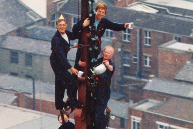 Yes, they are actually having a cuppa at the top of Blackpool Tower. This was July 1991