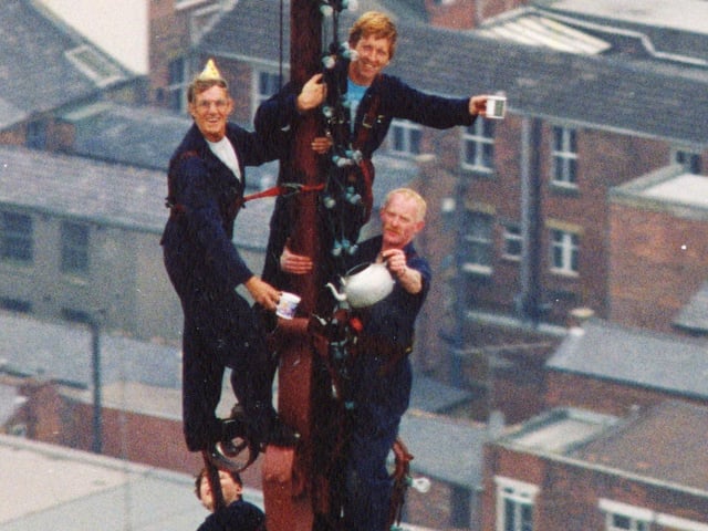 Yes, they are actually having a cuppa at the top of Blackpool Tower. This was July 1991