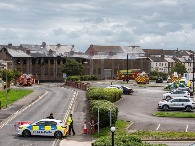 Aftermath of a fire at the Central Club on Kent Road in Blackpool