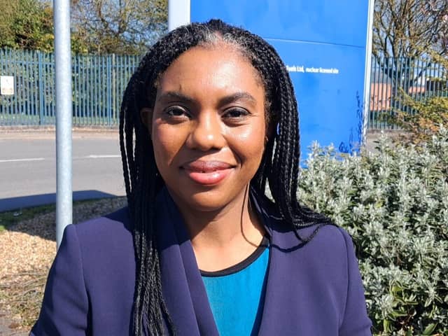 Tory leader Kemi Badenoch came to the Fylde/Preston border for a local election campaign stop