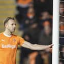 Jordan Rhodes has missed the last few games for Blackpool. His status for Cheltenham Town has been revealed. (Image: CameraSport)