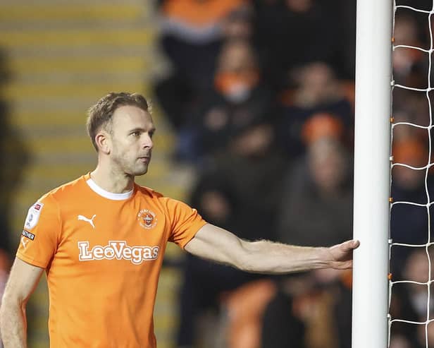 Jordan Rhodes has missed the last few games for Blackpool. His status for Cheltenham Town has been revealed. (Image: CameraSport)