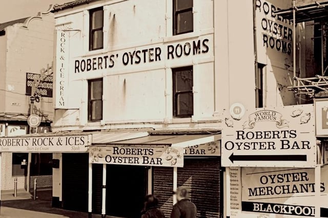 Roberts Oyster Rooms on the promenade has been selling shellfiesh since 1831 - it's almost as old as Blackpool itself.