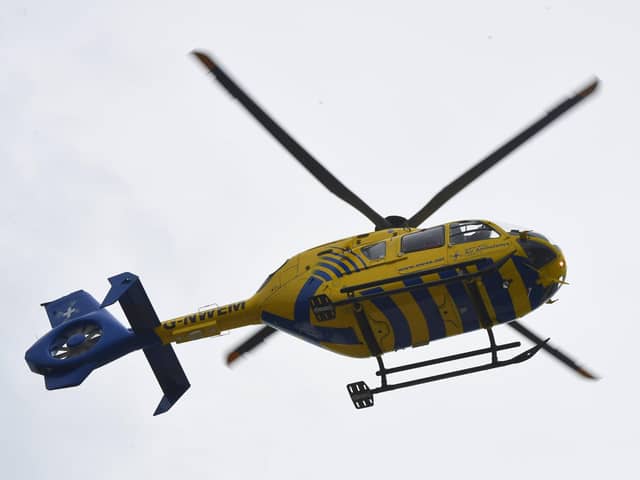 The North West Air Ambulance attended the incident and the biker, a man in his 60s from Blackpool, was taken to hospital for treatment