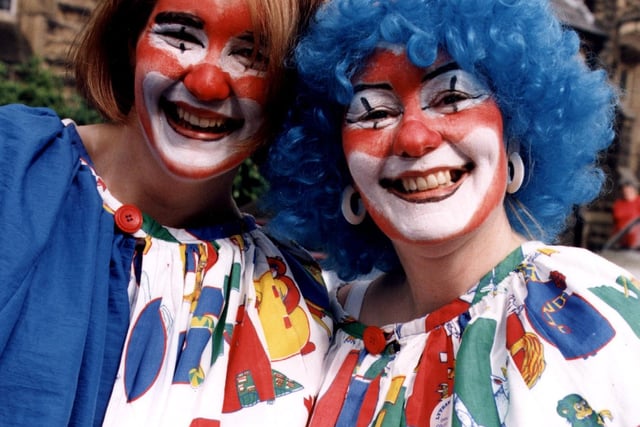 Clowning around at Lytham Club Day in 1997 were Suzanne and Jean Cunliffe