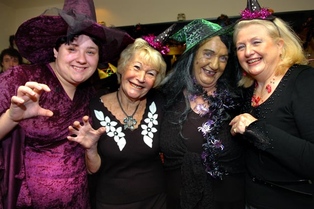Blackpool and Fylde Ladies Tea Club Halloween charity Luncheon at the Hole in One, Lytham. Pictured (left to right): Lauren Sanderson-Roberts, Mary Cowell, Hilda Crichton, and Hazel Elliot
