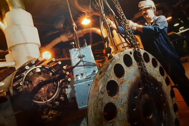 Fitter Peter McConville was one of a team working on a boiler feed pump in 1992