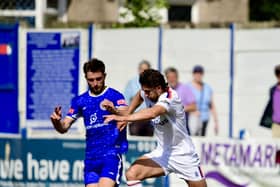 Match action from AFC Fylde's pre-season game against Lancaster (photo: Steve McLellan)