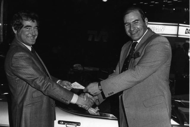 Victor Gauntlett and Martin Lilley (left) at the factory in 1981