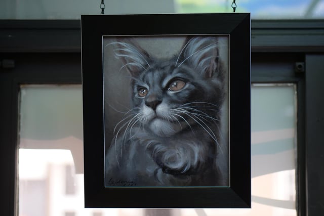 Oil painting of a cat