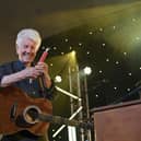 Graham Nash was presented with a stick of Blackpool rock on stage at the Festival. Picture: Dave and Darren Nelson.